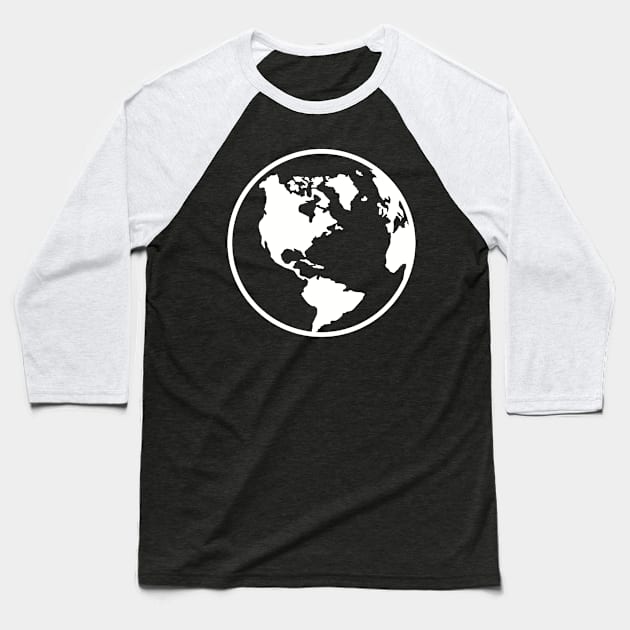 World map globe Baseball T-Shirt by Designzz